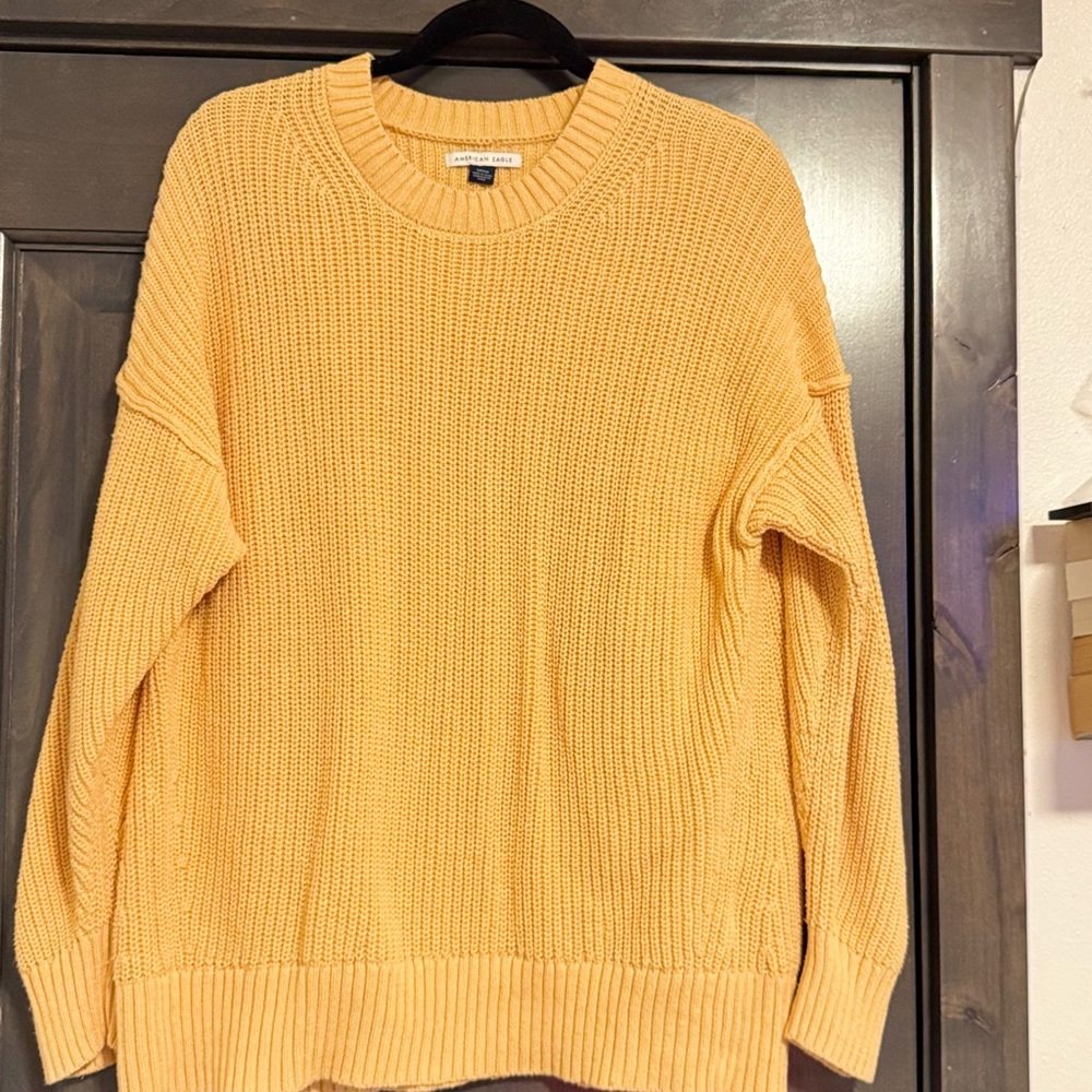 American Eagle Outfitters Yellow Crew Neck Sweater